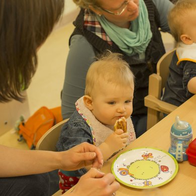 Essen in der Kinderkrippe der Clara-Fey-Tagesstätten in Schongau