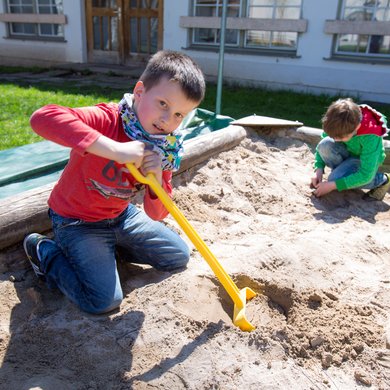 Der Spielplatz im Schülerhort der Clara-Fey-Tagesstätten in Schongau