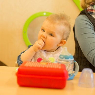 Essen in der Kinderkrippe der Clara-Fey-Tagesstätten in Schongau