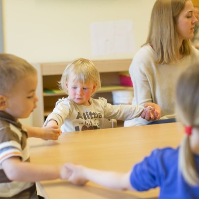 Essen in der Kinderkrippe der Clara-Fey-Tagesstätten in Schongau