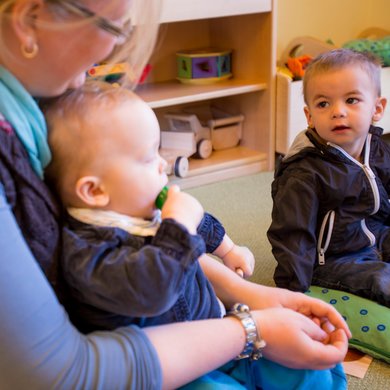 Spielen in der Kinderkrippe der Clara-Fey-Tagesstätten in Schongau