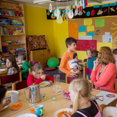 Das Essen im Schülerhort der Clara-Fey-Tagesstätten in Schongau