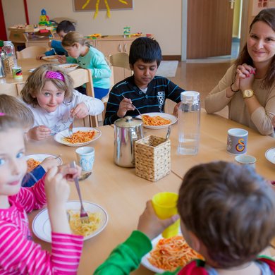 Das Essen im Schülerhort der Clara-Fey-Tagesstätten in Schongau